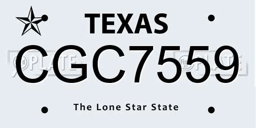 CGC7559 Texas License Plate