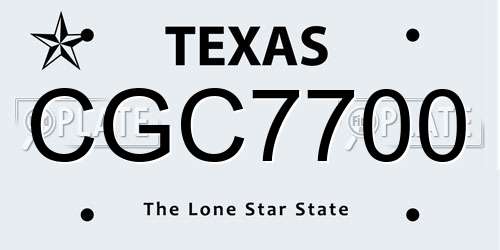 CGC7700 Texas License Plate