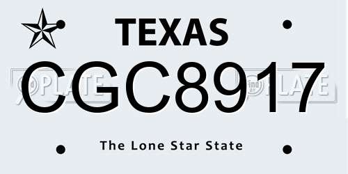 CGC8917 Texas License Plate