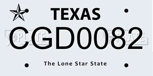 CGD0082 Texas License Plate