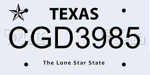CGD3985 Texas License Plate