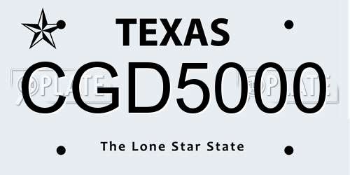 CGD5000 Texas License Plate