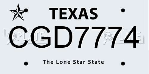 CGD7774 Texas License Plate