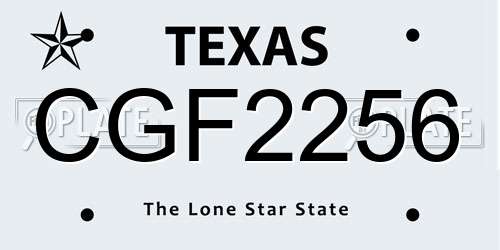 CGF2256 Texas License Plate