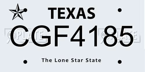 CGF4185 Texas License Plate