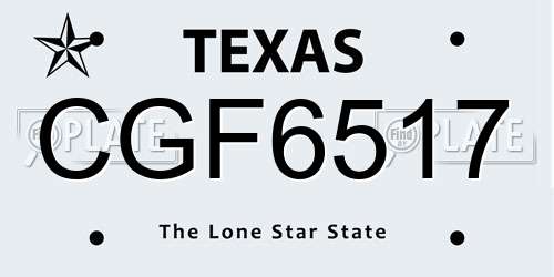 CGF6517 Texas License Plate