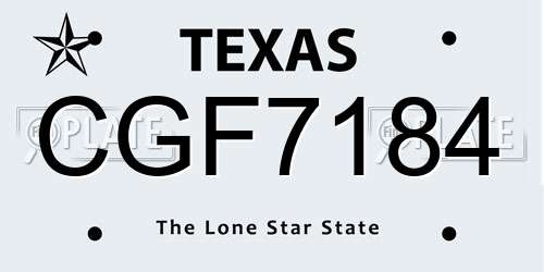 CGF7184 Texas License Plate