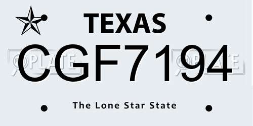 CGF7194 Texas License Plate