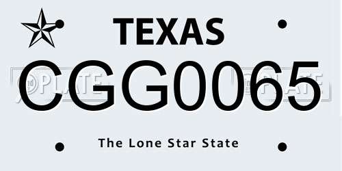 CGG0065 Texas License Plate