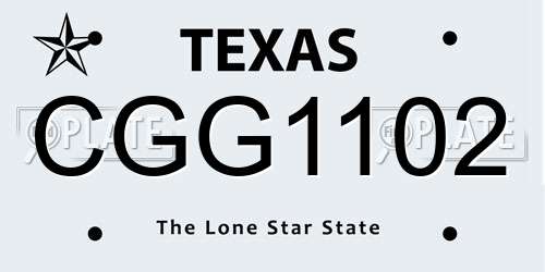 CGG1102 Texas License Plate