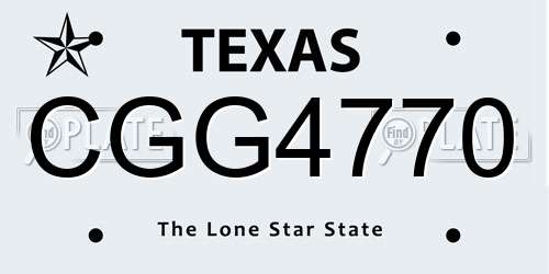 CGG4770 Texas License Plate
