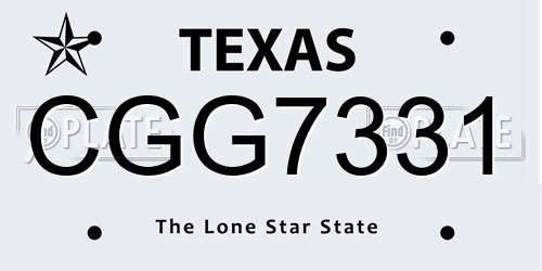 CGG7331 Texas License Plate