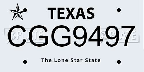 CGG9497 Texas License Plate