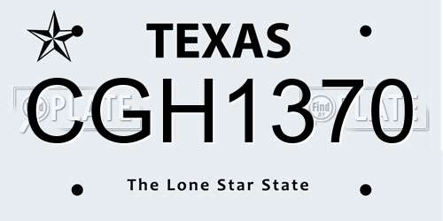 CGH1370 Texas License Plate