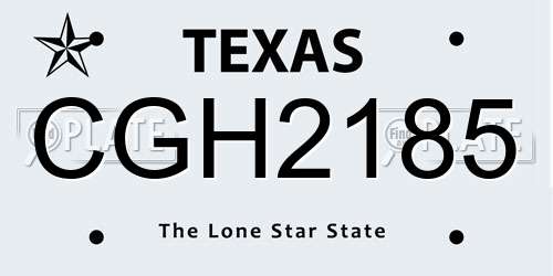 CGH2185 Texas License Plate