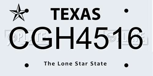 CGH4516 Texas License Plate