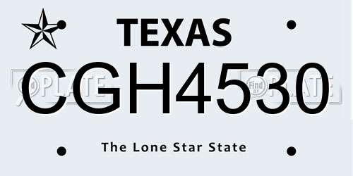CGH4530 Texas License Plate