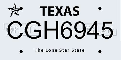 CGH6945 Texas License Plate