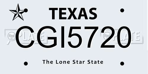 CGI5720 Texas License Plate