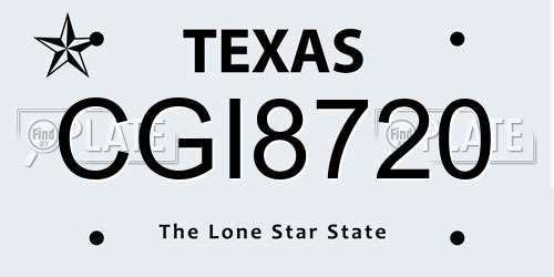 CGI8720 Texas License Plate