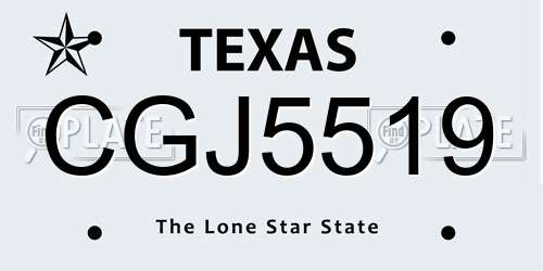 CGJ5519 Texas License Plate