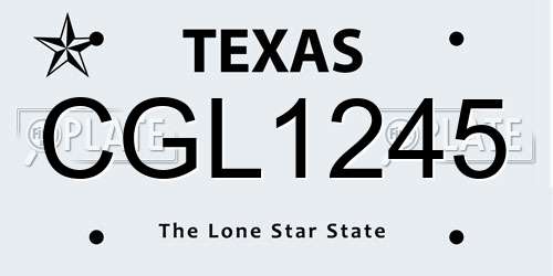 CGL1245 Texas License Plate