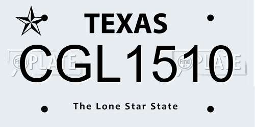 CGL1510 Texas License Plate