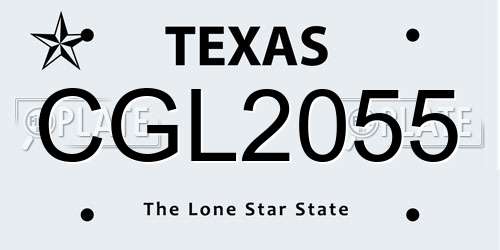 CGL2055 Texas License Plate