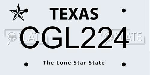 CGL224 Texas License Plate