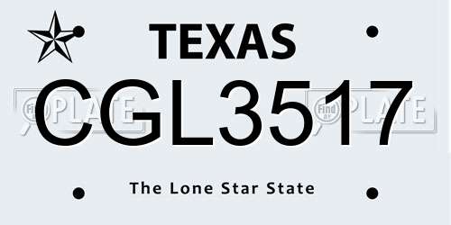 CGL3517 Texas License Plate