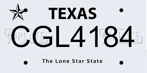 CGL4184 Texas License Plate