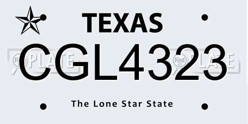 CGL4323 Texas License Plate