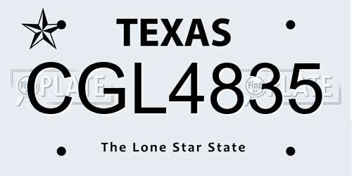 CGL4835 Texas License Plate
