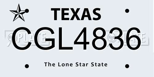 CGL4836 Texas License Plate