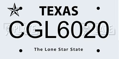 CGL6020 Texas License Plate
