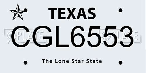 CGL6553 Texas License Plate