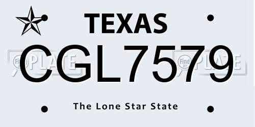 CGL7579 Texas License Plate