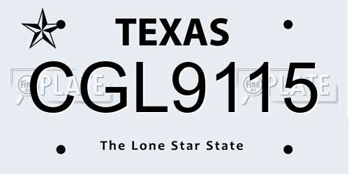 CGL9115 Texas License Plate