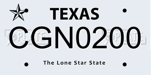 CGN0200 Texas License Plate