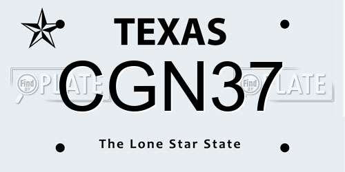 CGN37 Texas License Plate
