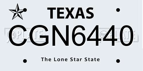 CGN6440 Texas License Plate