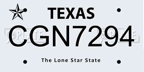 CGN7294 Texas License Plate