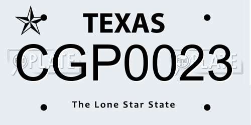 CGP0023 Texas License Plate