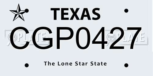 CGP0427 Texas License Plate