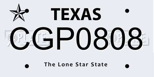 CGP0808 Texas License Plate