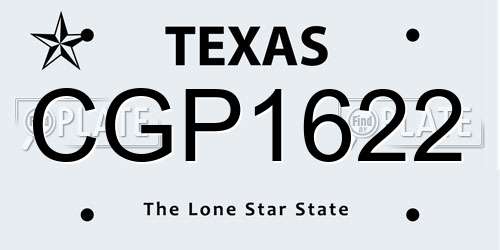 CGP1622 Texas License Plate