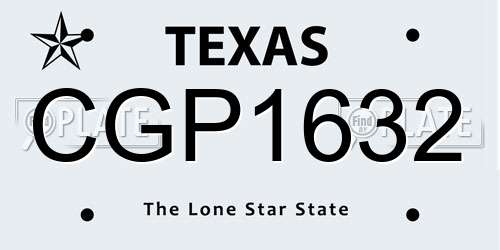 CGP1632 Texas License Plate