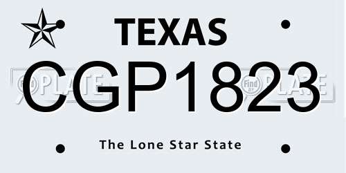 CGP1823 Texas License Plate