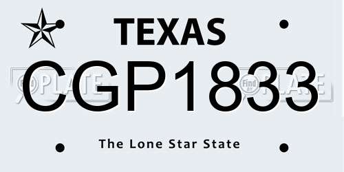 CGP1833 Texas License Plate