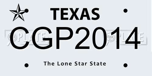 CGP2014 Texas License Plate